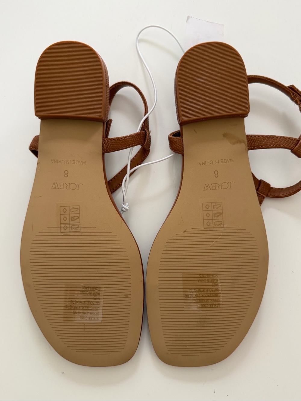 J. Crew Factory Brown T-Strap Leather Sandals - Picture 3 of 4